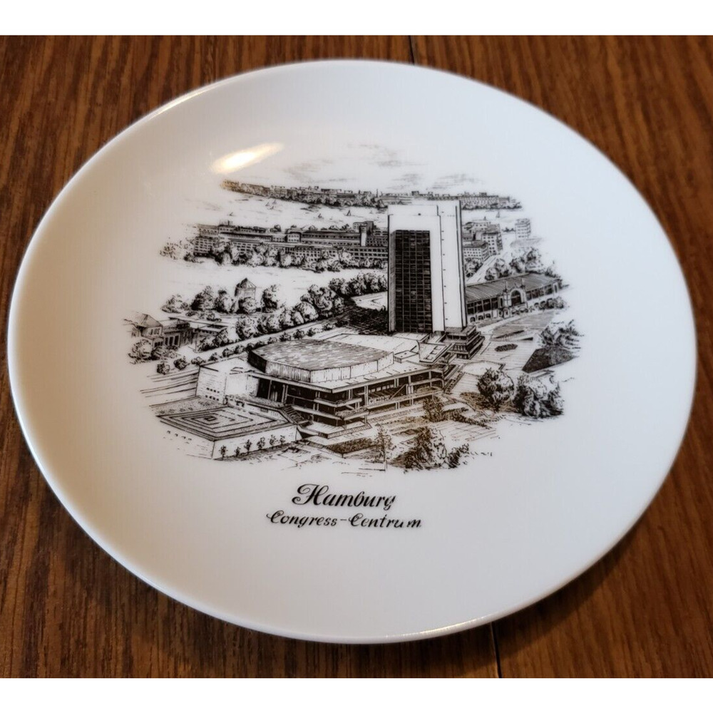 Hamburg Congress Contrum Vintage Mini Souvenir Plate Kaiser W Germany